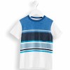 RED WAGON Boy's Stripe T-Shirt - Blue - Aged 8
