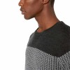 Merino Wool Crewneck Herringbone Sweater - Charcoal - Medium