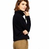 Women's Soft Cowl Neck Sweatshirt - Black - XL