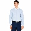 Men's Regular Fit Contrast Collar Long Sleeve Formal Shirt - 16.5
