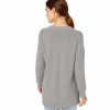 Women's Wool Blend Baksetweave Crewneck Sweater - Light Grey - Large