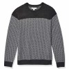 Merino Wool Crewneck Herringbone Sweater - Charcoal - Medium