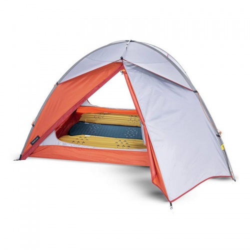 Decathlon 3 Man 1 Room Dome Camping Tent - Grey/Orange