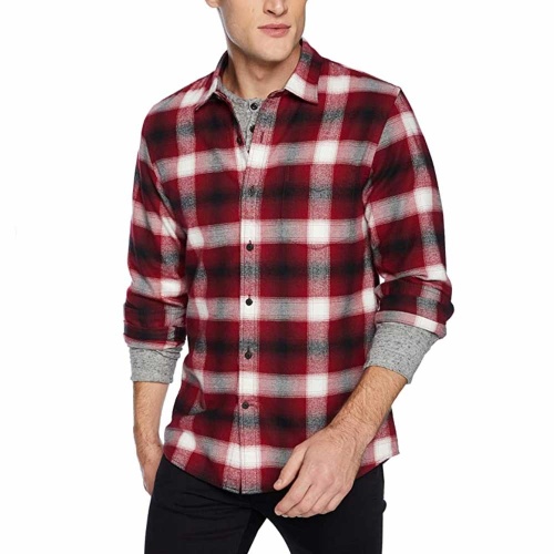 Men's Slim-Fit Long-sleeve Brushed Flannel Shirt - XSmall