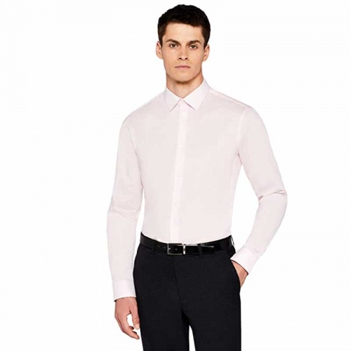 Men's Slim Fit Shirt With Classic Collar - Pink - 16.5''