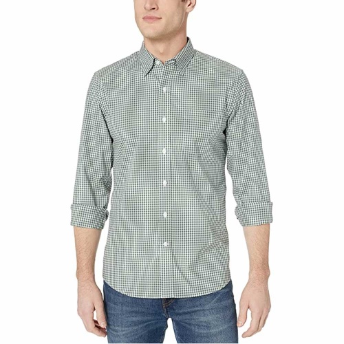 Men's Standard-Fit Long-Sleeve Comfort Stretch Poplin Shirt - Small