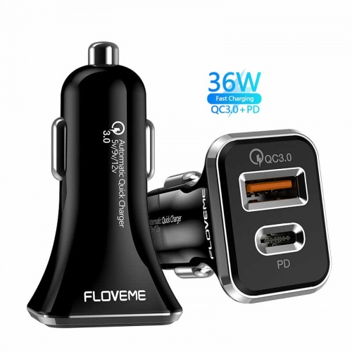 Dual Port Mobile Phone Car Charger - 36W