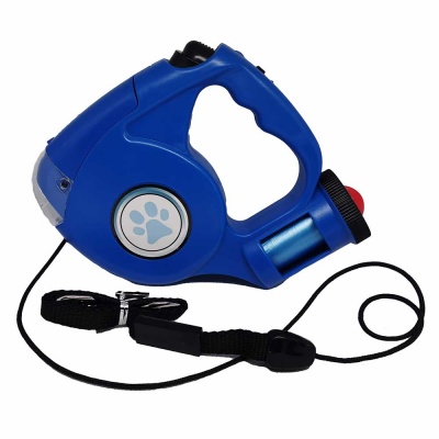 Brand New Retractable Dog Lead With Light And Waste Bag Dispenser