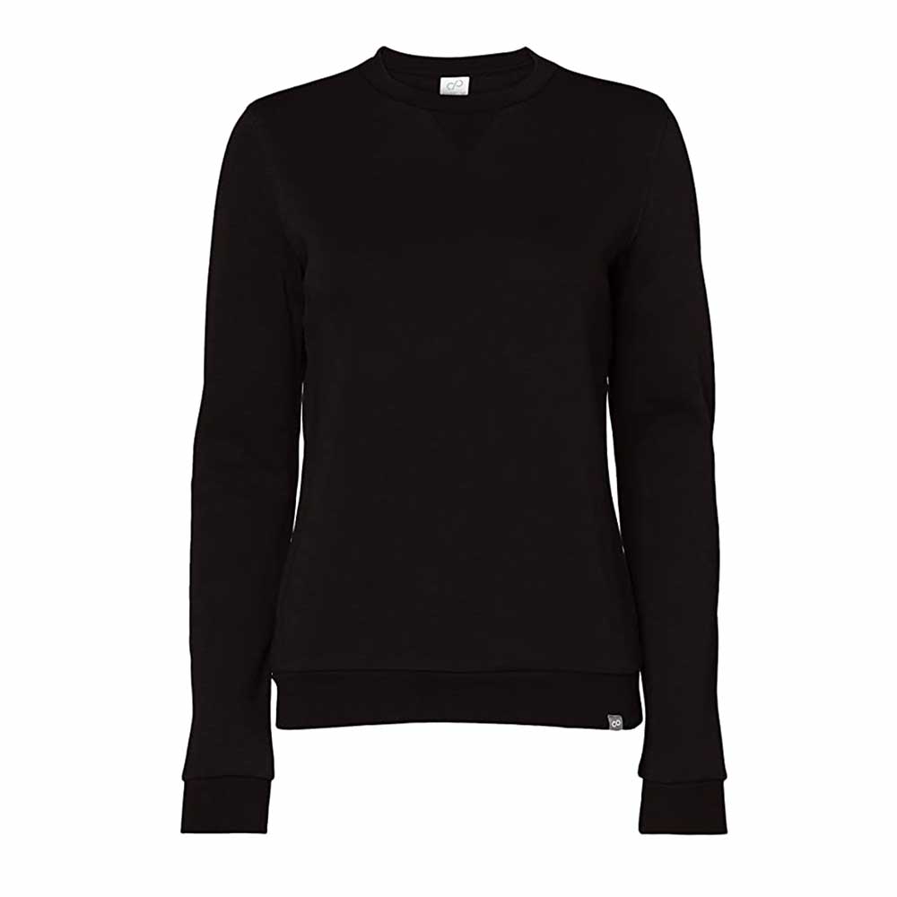 CARE OF by PUMA Women's Long Sleeve Crew Neck Fleece Sweatshirt - Black - XS